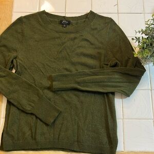 J Crew army green cashmere sweater